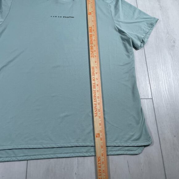 Lululemon Shirt Mens XL Square-Neck Running Short Sleeve Blue Performance - Picture 8 of 10